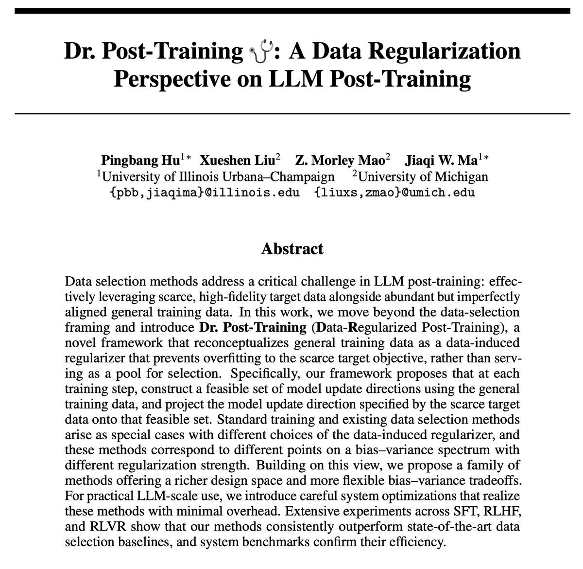 Dr. Post-Training 推文首图